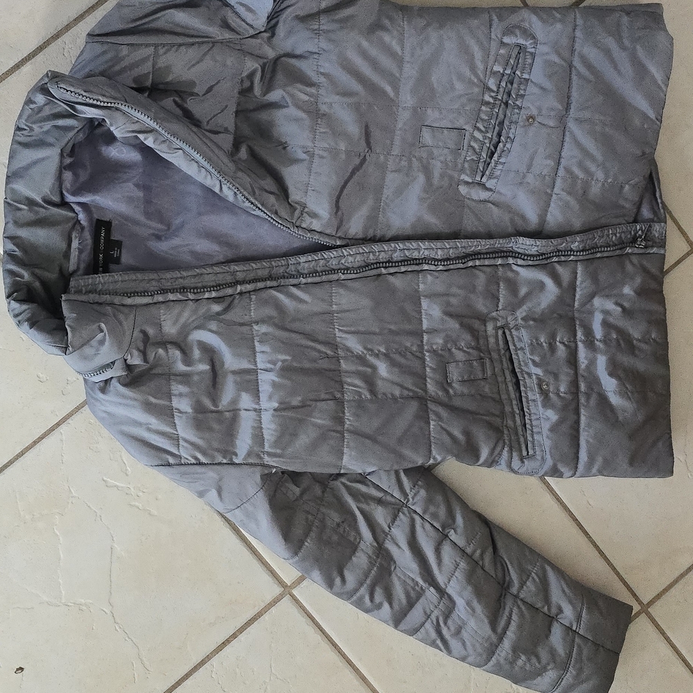 New York & Company Charcoal Jacket With Detachable Hood